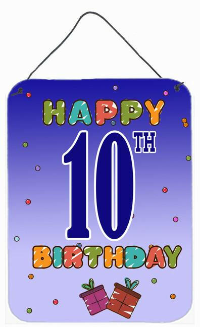 Happy 10th Birthday Wall or Door Hanging Prints CJ1101DS1216 by Caroline's Treasures