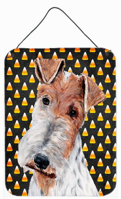 Wire Fox Terrier Candy Corn Halloween Wall or Door Hanging Prints SC9652DS1216 by Caroline's Treasures