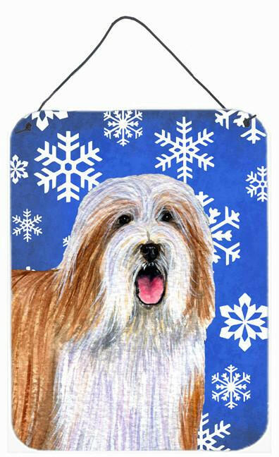 Bearded Collie Winter Snowflakes Holiday Wall or Door Hanging Prints by Caroline's Treasures