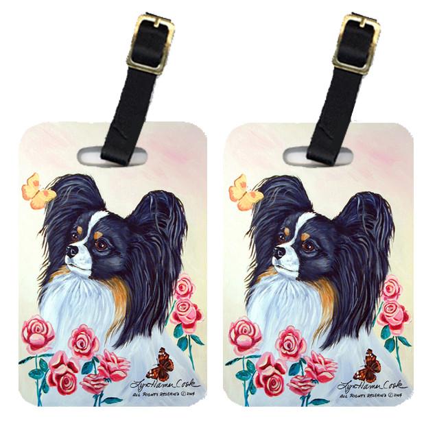 Pair of 2 Papillon Luggage Tags by Caroline&#39;s Treasures