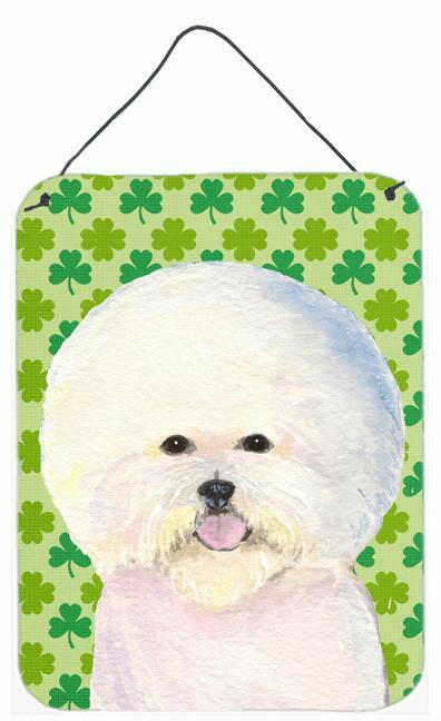 Bichon Frise St. Patrick&#39;s Day Shamrock Portrait Wall or Door Hanging Prints by Caroline&#39;s Treasures