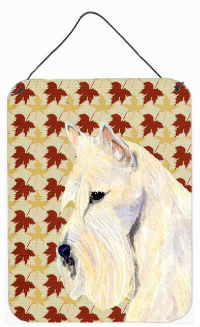 Scottish Terrier Wheaten Fall Leaves Portrait Wall or Door Hanging Prints by Caroline&#39;s Treasures