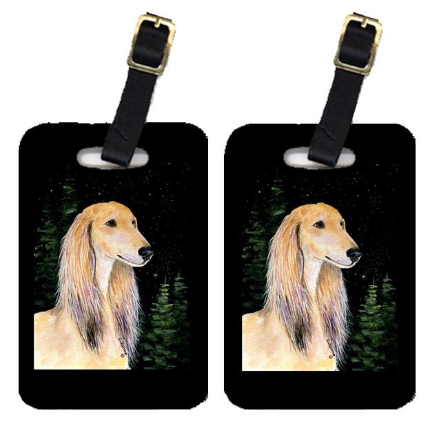 Starry Night Saluki Luggage Tags Pair of 2 by Caroline&#39;s Treasures