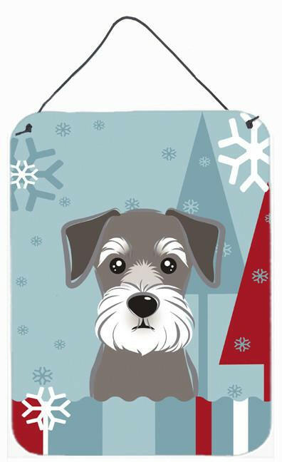 Winter Holiday Schnauzer Wall or Door Hanging Prints BB1702DS1216 by Caroline's Treasures