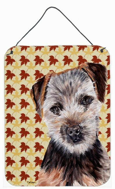 Norfolk Terrier Puppy Fall Leaves Wall or Door Hanging Prints SC9687DS1216 by Caroline's Treasures