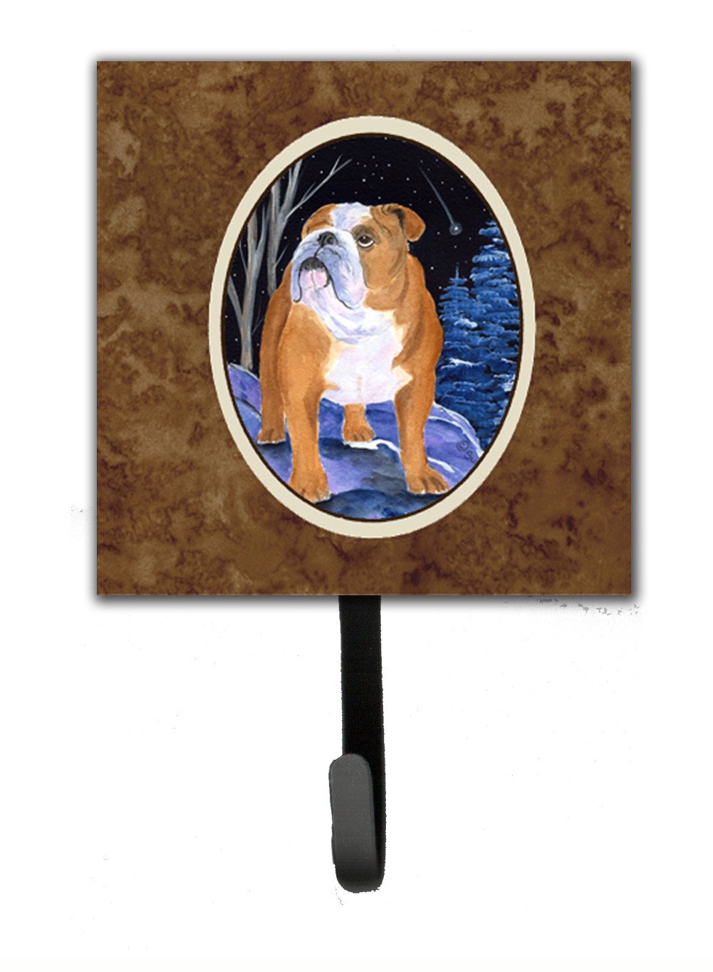 Starry Night English Bulldog Leash Holder or Key Hook by Caroline's Treasures