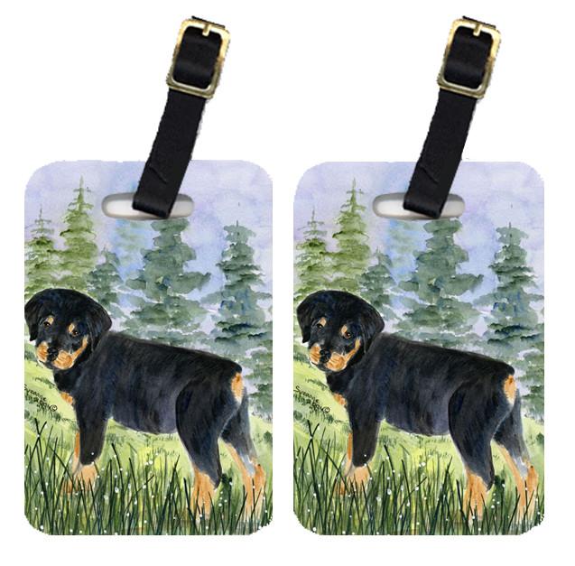 Pair of 2 Rottweiler Luggage Tags by Caroline&#39;s Treasures