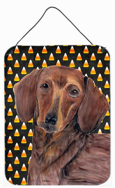 Dachshund Candy Corn Halloween Portrait Wall or Door Hanging Prints by Caroline's Treasures