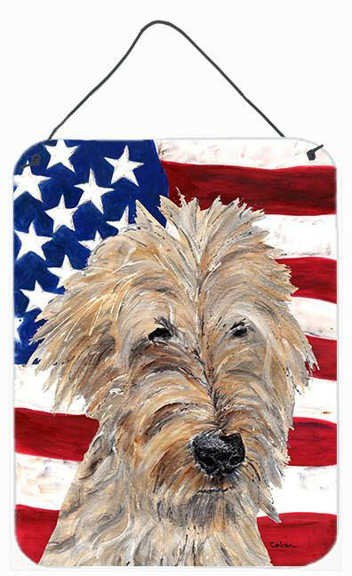 Goldendoodle USA American Flag Aluminium Metal Wall or Door Hanging Prints by Caroline&#39;s Treasures