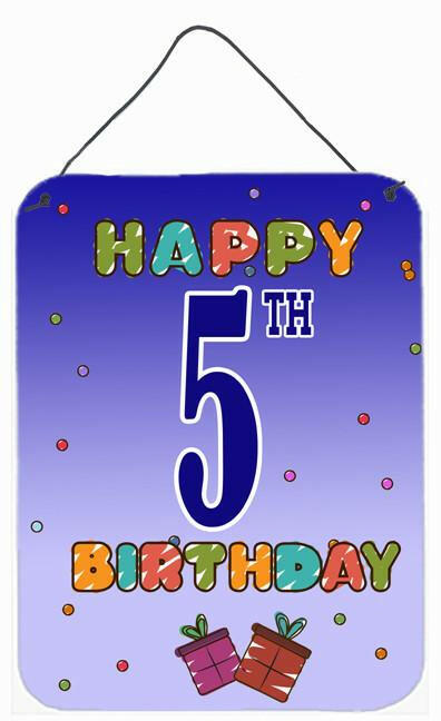 Happy 5th Birthday Wall or Door Hanging Prints CJ1096DS1216 by Caroline's Treasures