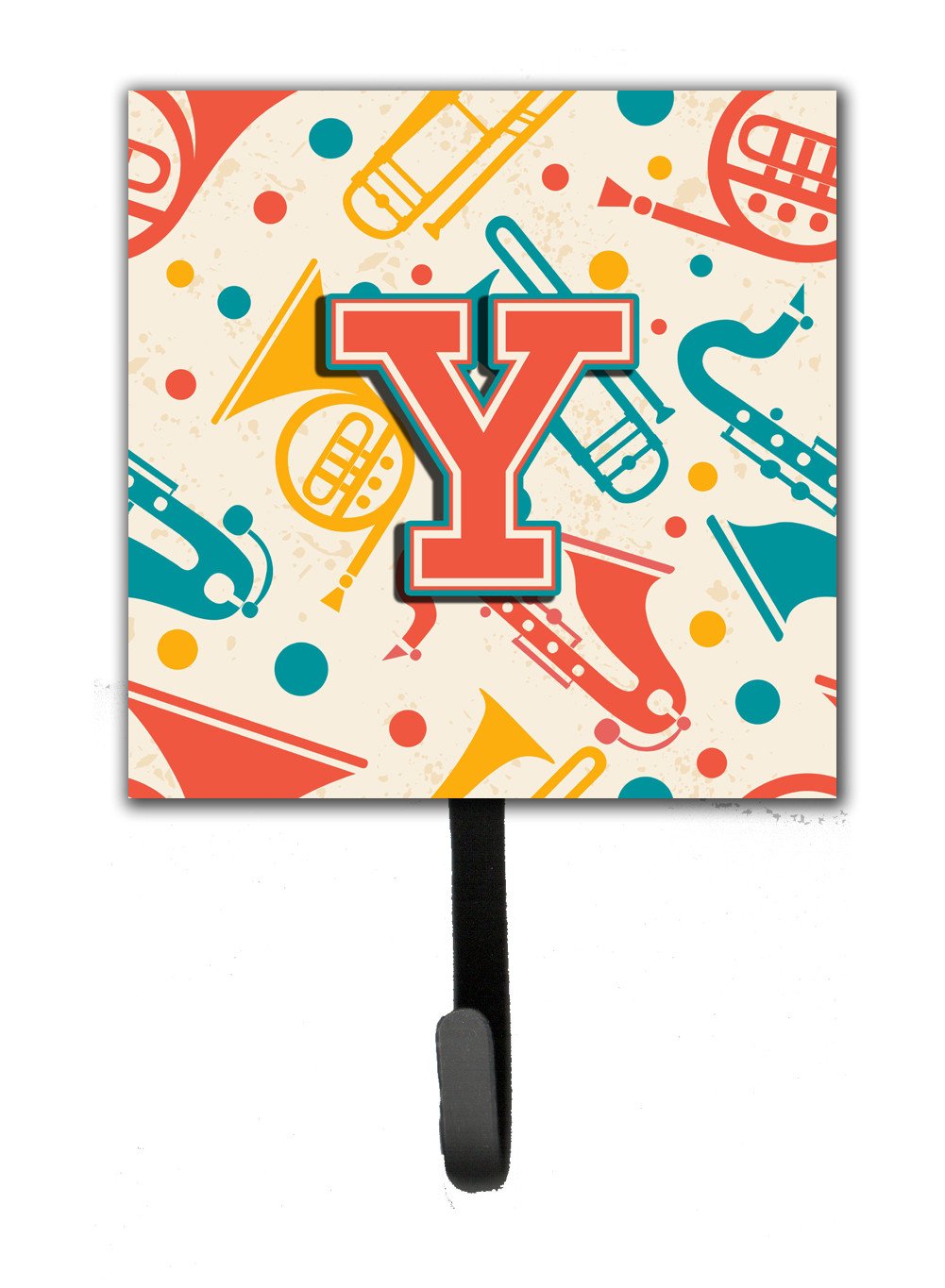 Letter Y Retro Teal Orange Musical Instruments Initial Leash or Key Holder CJ2001-YSH4 by Caroline's Treasures