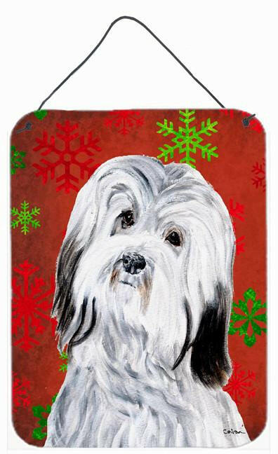 Havanese Red Snowflakes Holiday Wall or Door Hanging Prints SC9761DS1216 by Caroline's Treasures