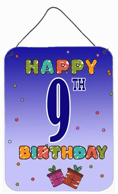 Happy 9th Birthday Wall or Door Hanging Prints CJ1100DS1216 by Caroline's Treasures