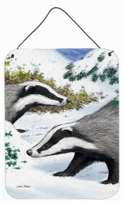 Badgers Look Here Wall or Door Hanging Prints ASA2040DS1216 by Caroline&#39;s Treasures