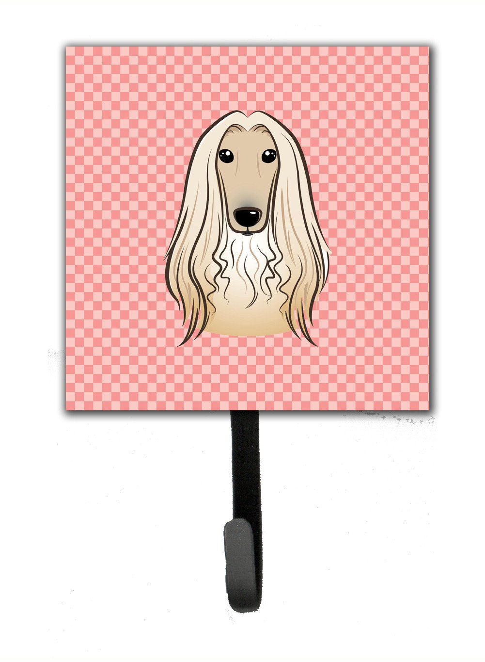 Checkerboard Pink Afghan Hound Leash or Key Holder BB1244SH4 by Caroline&#39;s Treasures