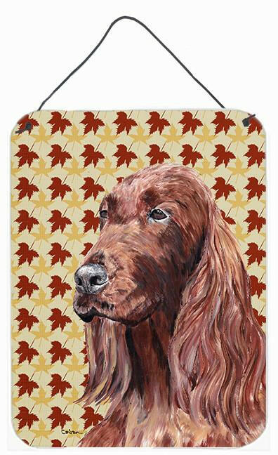 Irish Setter Fall Leaves Aluminium Metal Wall or Door Hanging Prints by Caroline&#39;s Treasures