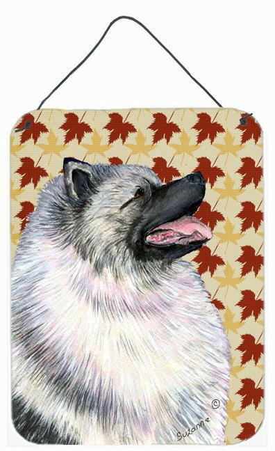 Keeshond Fall Leaves Portrait Aluminium Metal Wall or Door Hanging Prints by Caroline's Treasures