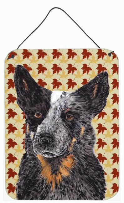 Australian Cattle Dog Fall Leaves Portrait Wall or Door Hanging Prints by Caroline's Treasures