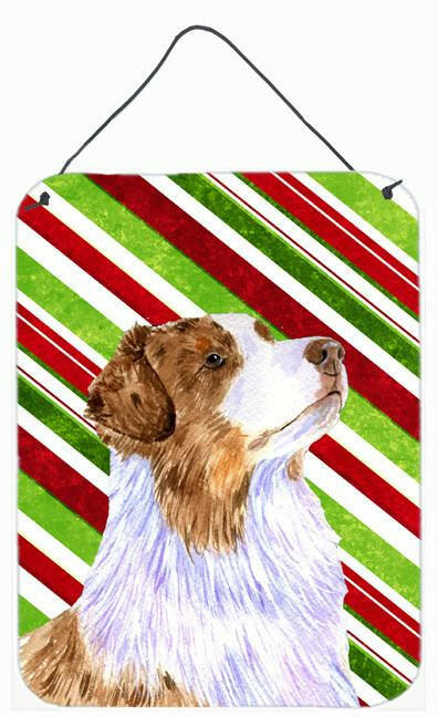 Australian Shepherd Candy Cane Holiday Christmas Wall or Door Hanging Prints by Caroline's Treasures