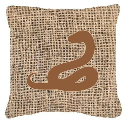 Snake Burlap and Brown   Canvas Fabric Decorative Pillow BB1124 - the-store.com