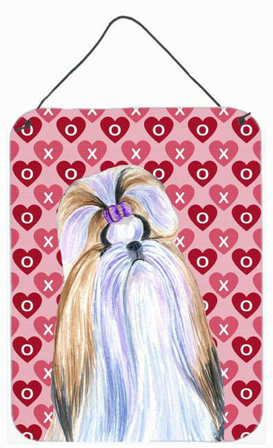 Shih Tzu Hearts Love and Valentine's Day Portrait Wall or Door Hanging Prints by Caroline's Treasures