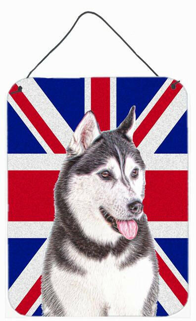 Alaskan Malamute with English Union Jack British Flag Wall or Door Hanging Prints KJ1161DS1216 by Caroline's Treasures