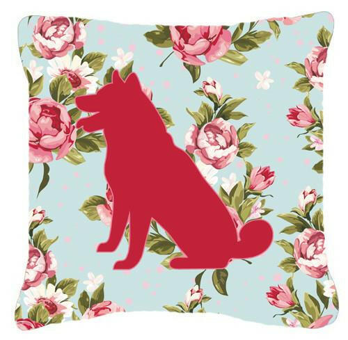 Shiba Inu Shabby Chic Blue Roses   Canvas Fabric Decorative Pillow BB1113 - the-store.com