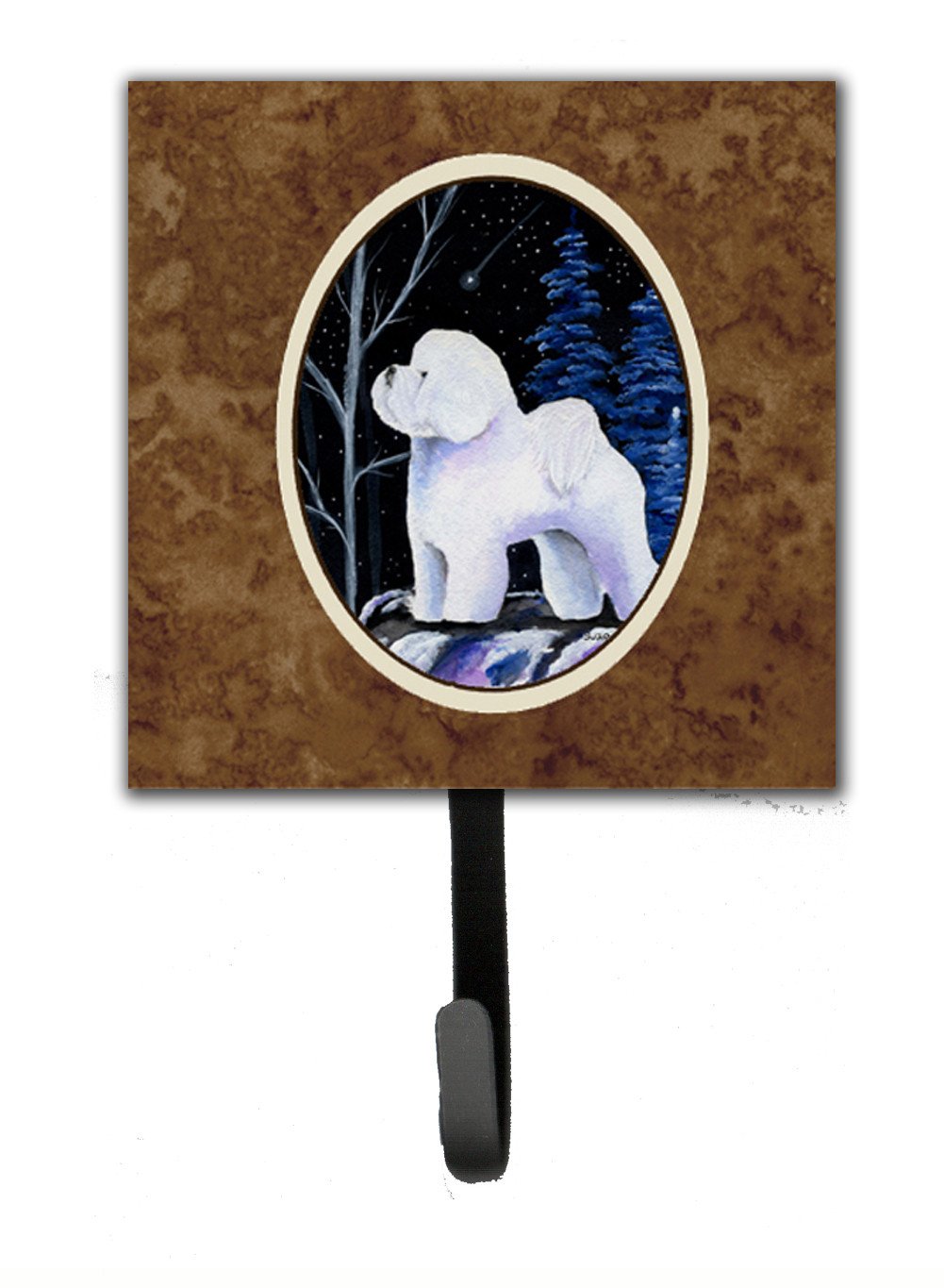 Starry Night Bichon Frise Leash Holder or Key Hook by Caroline&#39;s Treasures