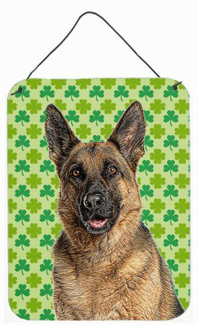 St. Patrick's Day Shamrock German Shepherd Wall or Door Hanging Prints KJ1201DS1216 by Caroline's Treasures