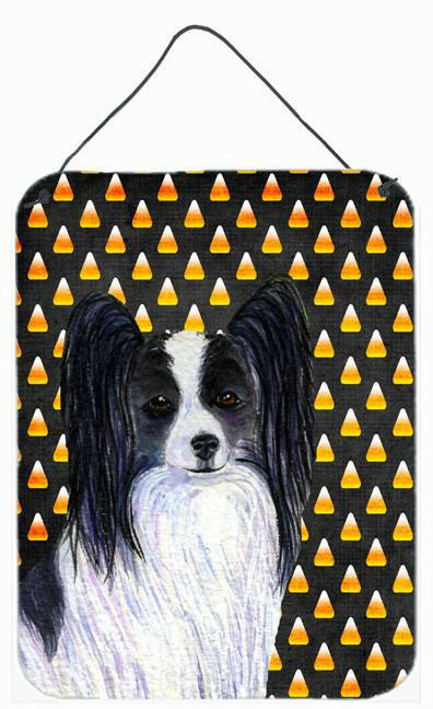 Papillon Candy Corn Halloween Portrait Wall or Door Hanging Prints by Caroline&#39;s Treasures