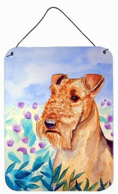 Airedale Terrier in Flowers Aluminium Metal Wall or Door Hanging Prints by Caroline's Treasures