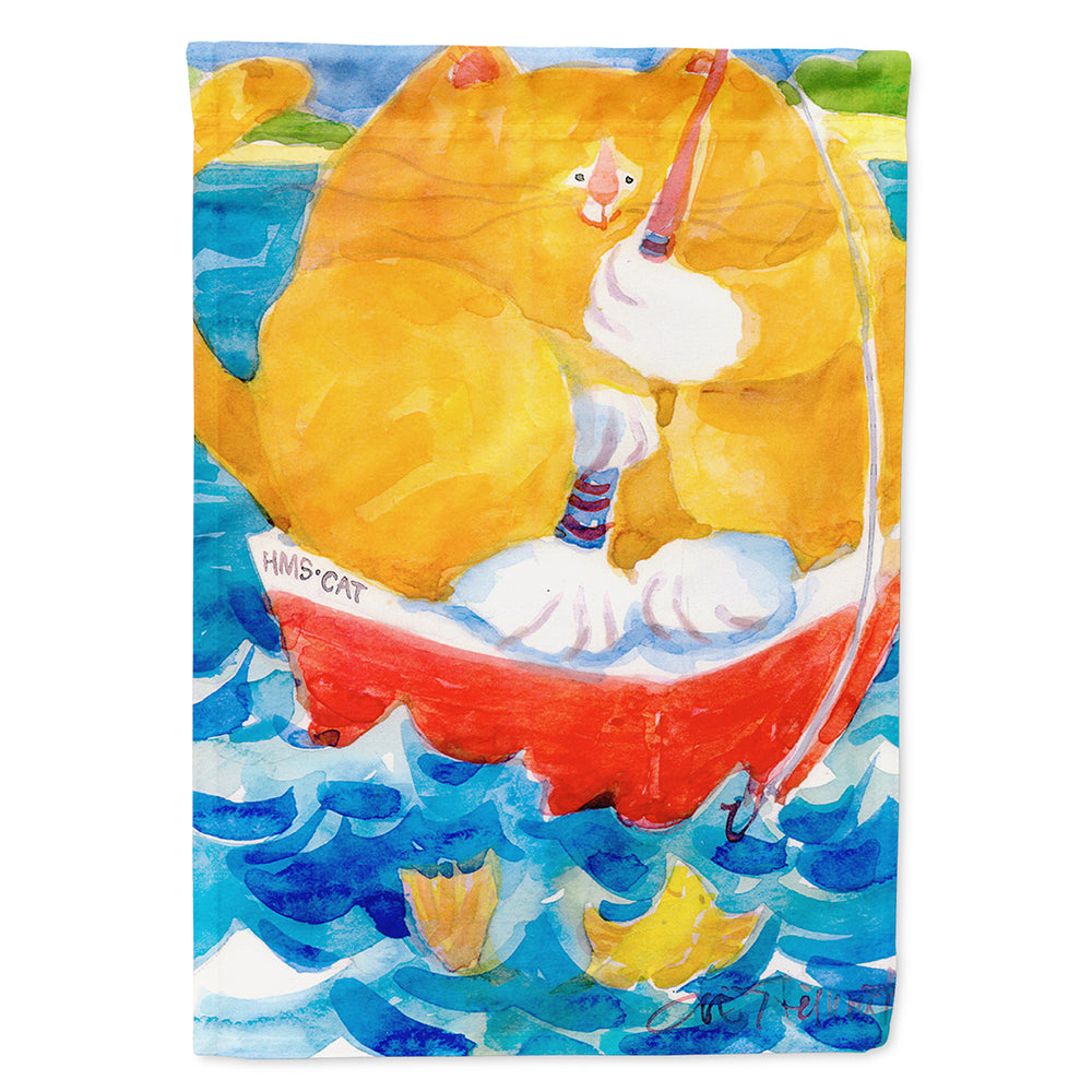 HMS Orange Tabby Fishing Cat Flag Canvas House Size  the-store.com.