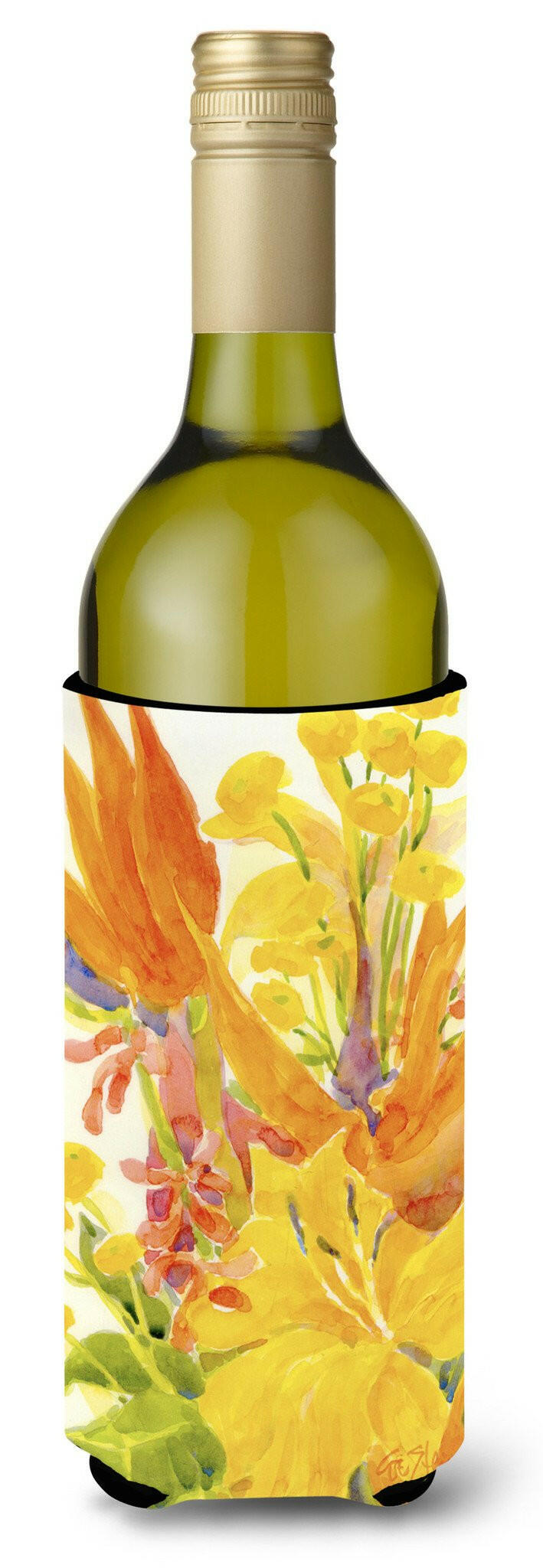 Flower - Bird of Paradise Wine Bottle Beverage Insulator Beverage Insulator Hugger by Caroline's Treasures