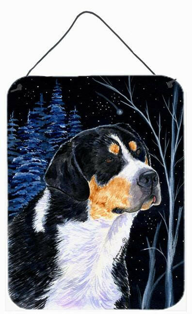 Starry Night Bernese Mountain Dog Aluminium Metal Wall or Door Hanging Prints by Caroline&#39;s Treasures