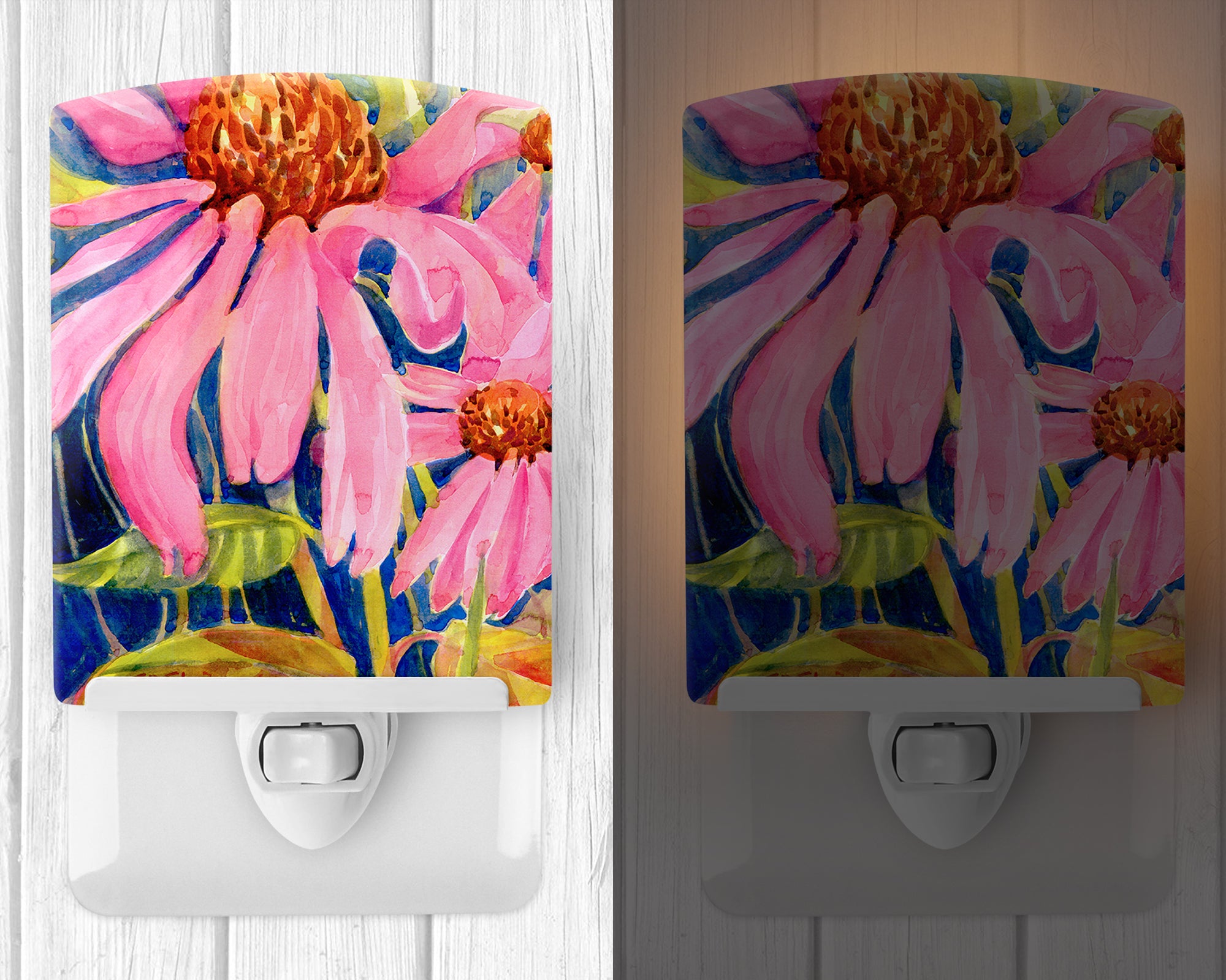 Flower - Coneflower Ceramic Night Light 6027CNL - the-store.com