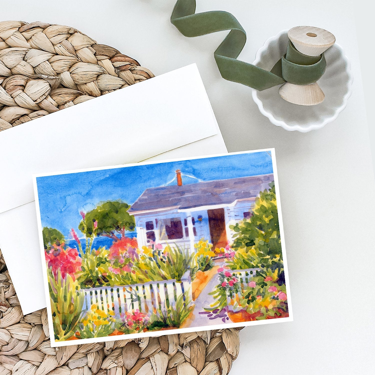 Buy this Seaside Beach Cottage Greeting Cards and Envelopes Pack of 8