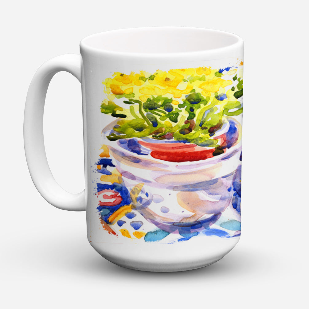 Apples, Plums and Grapes with Flowers Dishwasher Safe Microwavable Ceramic Coffee Mug 15 ounce 6037CM15  the-store.com.