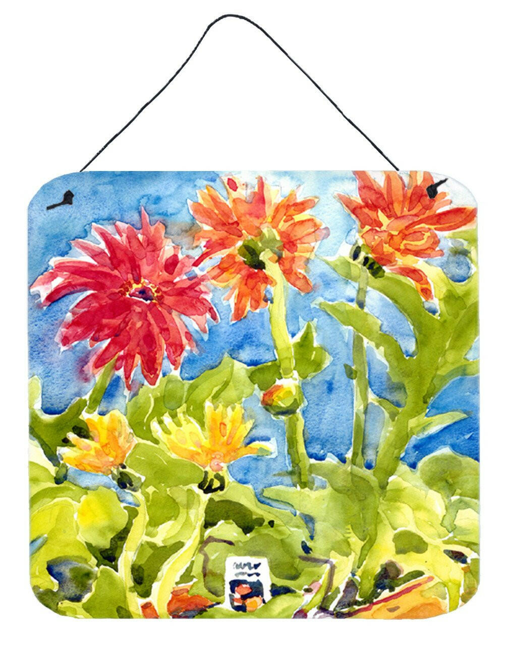 Flower - Gerber Daisies Aluminium Metal Wall or Door Hanging Prints by Caroline's Treasures