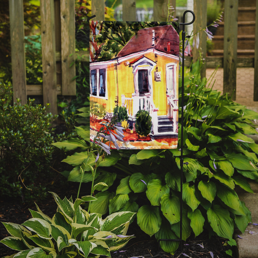 Yellow Cottage Houses Flag Garden Size.