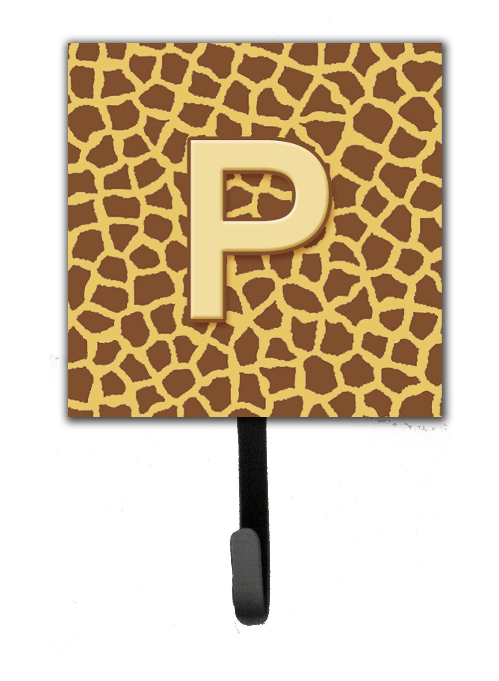 Letter P Initial Monogram - Giraffe Leash Holder or Key Hook by Caroline&#39;s Treasures