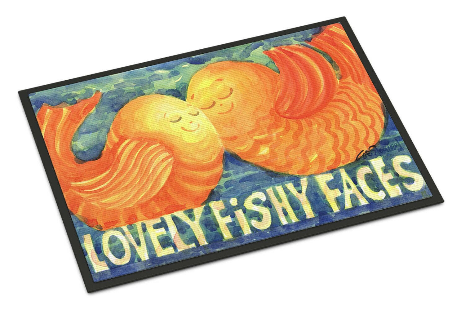 Fish - Kissing Fish Indoor or Outdoor Mat 24x36 Doormat - the-store.com