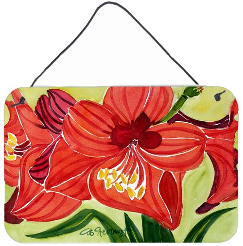 Flower - Amaryllis Indoor Aluminium Metal Wall or Door Hanging Prints by Caroline's Treasures