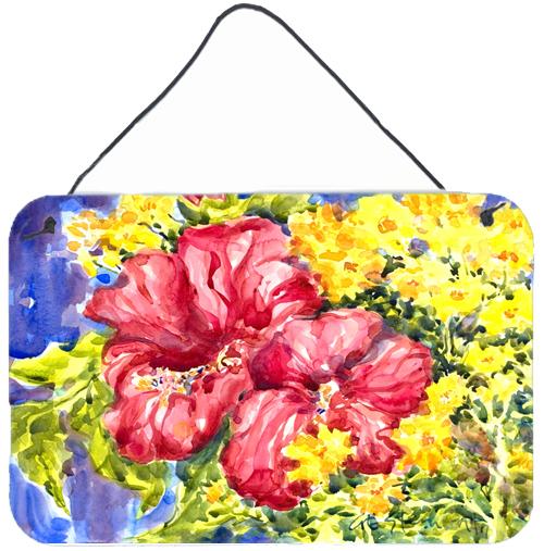 Flower - Hibiscus Indoor Aluminium Metal Wall or Door Hanging Prints by Caroline&#39;s Treasures