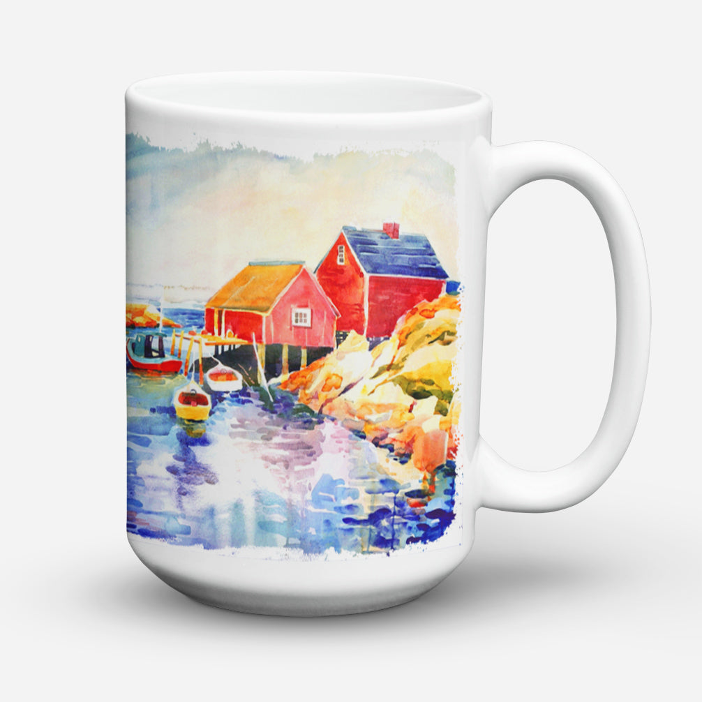 Boats at Harbour with a view Dishwasher Safe Microwavable Ceramic Coffee Mug 15 ounce 6059CM15  the-store.com.