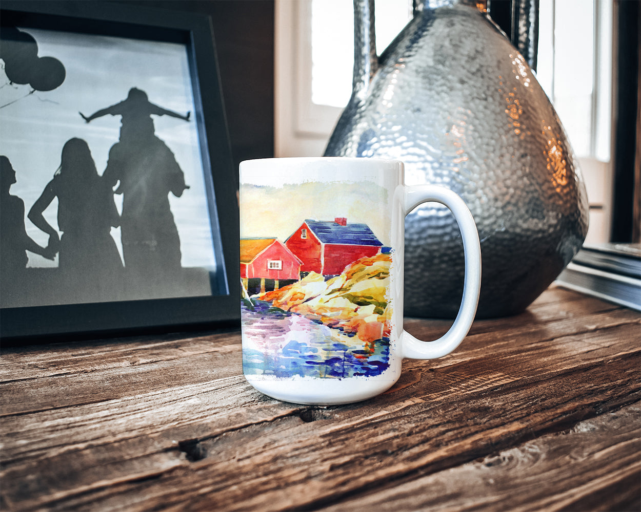 Boats at Harbour with a view Dishwasher Safe Microwavable Ceramic Coffee Mug 15 ounce 6059CM15  the-store.com.