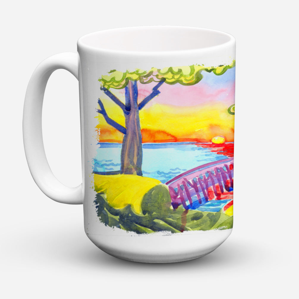 Dock at the pier Dishwasher Safe Microwavable Ceramic Coffee Mug 15 ounce 6060CM15  the-store.com.