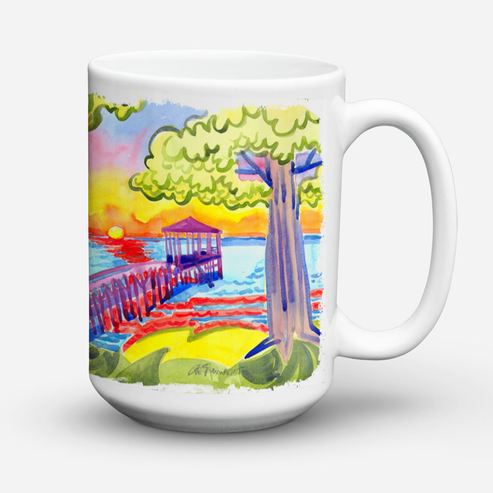 Dock at the pier Dishwasher Safe Microwavable Ceramic Coffee Mug 15 ounce 6060CM15  the-store.com.