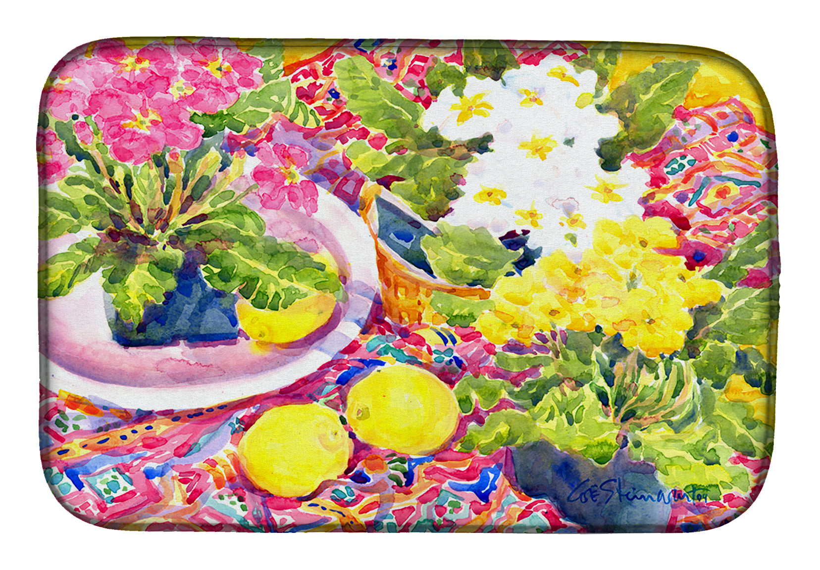 Flower - Primroses Dish Drying Mat 6062DDM  the-store.com.