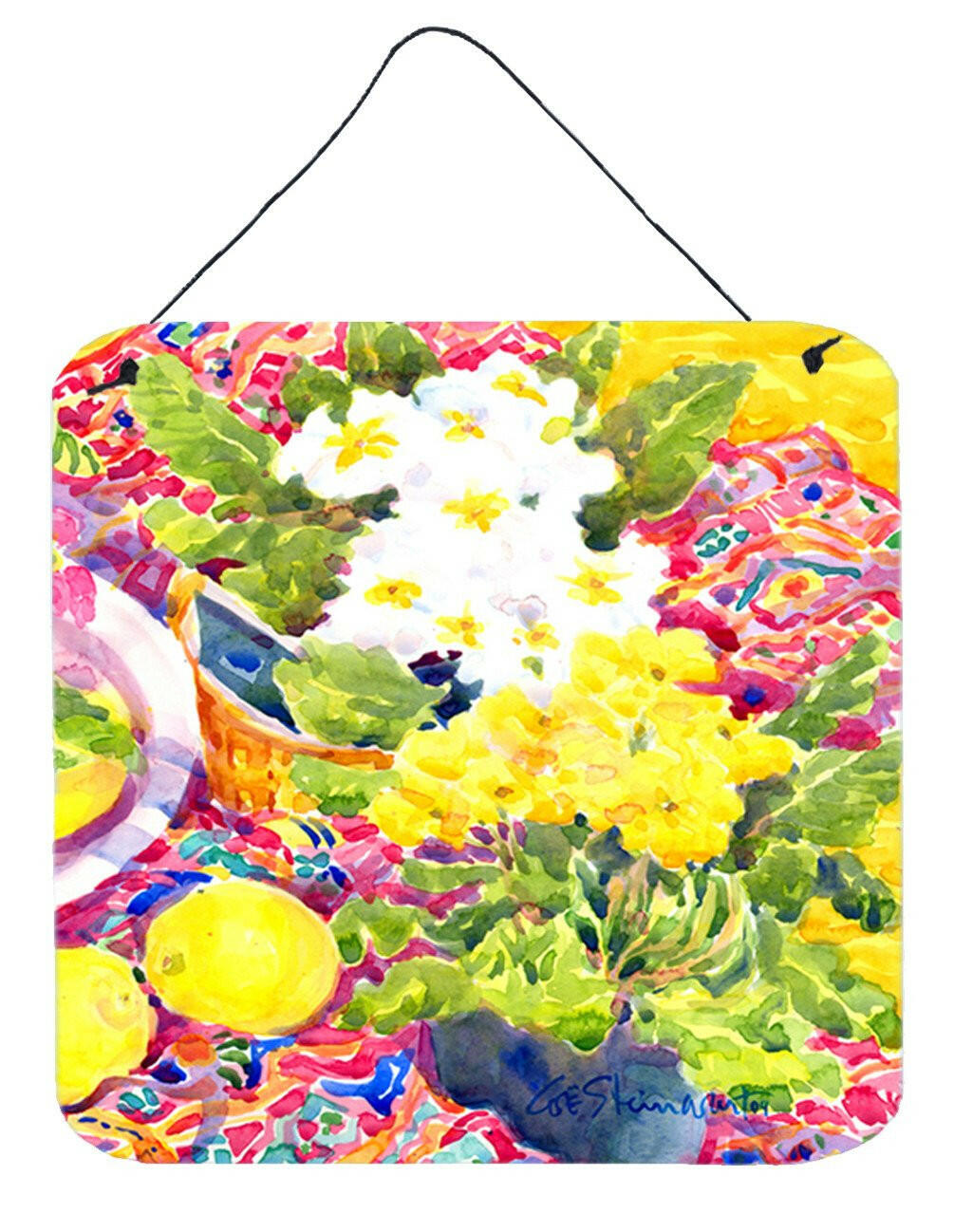 Flower - Primroses Aluminium Metal Wall or Door Hanging Prints by Caroline's Treasures