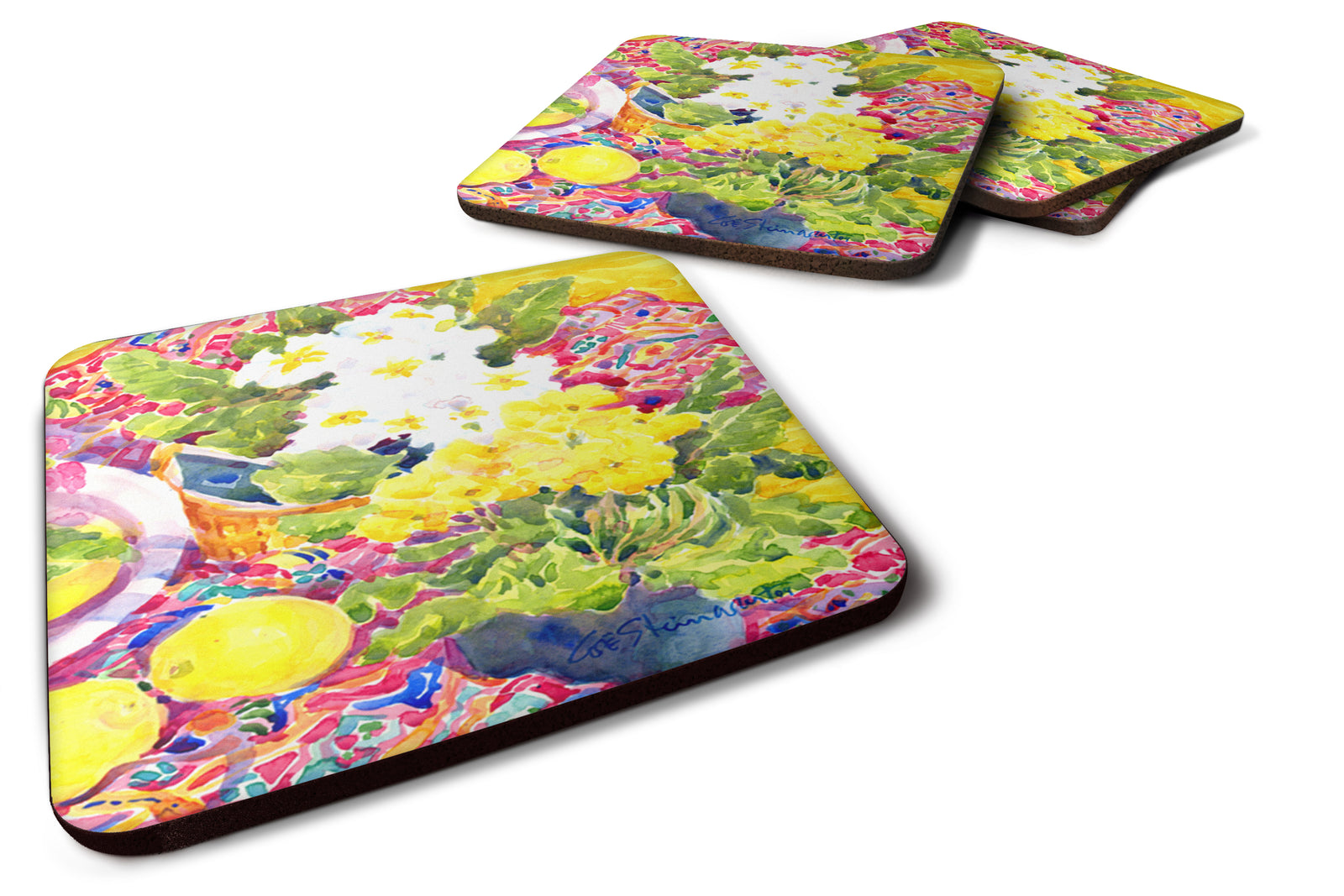 Set of 4 Flower - Primroses Foam Coasters - the-store.com